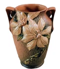 VINTAGE ROSEVILLE POTTERY CLEMATIS VASE #105-7