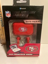 NIP NFL SAN FRANCISCO 49ers TRUE WIRELESS AUTO-PAIRING EARBUDS w/ CHARGING CASE