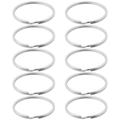 10X Qualität 50Mm Schlüsselanhänger Split Set Schwerlast Schlüsselschlaufe Feder Hoop U9R9