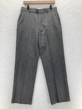 Vintage Levi's Action Slacks Mens 32x30 Gray Flat Front Polyester Dress Trousers