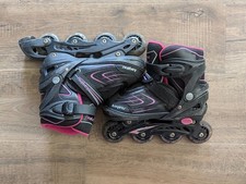 Kaqinu Adjustable Inline Skates Girls Youth Size M Black Pink 70mm ABEC-7 Wheels
