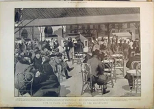 Old Antique Print 1898 Paris Scene Christmas Boulevards Reginald Cleaver 19th