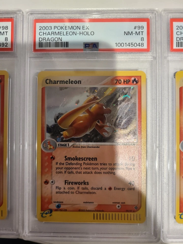 Pokémon EX Dragon Charmander Charmeleon Charizard Set 100/97 PSA 8 e-series - Image 3 of 4