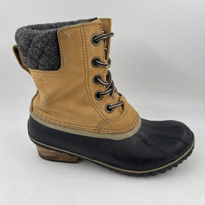 Sorel Women Sorel Womens Winter Slimpack Lace II Boot Size 6 Leather Tan Rubber Closed-toe main image 0