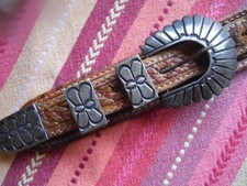FINE VINTAGE NAVAJO STERLING SILVER RANGER BELT BUCKLE SET SIGNED KENNETH NAVAJO