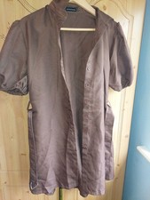 UK Size 10 Chocolate Brown Puff Sleeve Belted Shirt Dress - PrettyLittleThing