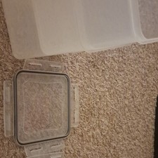 Clear Plastic Rectangular Storage Container Set, 2 Pack, Snap Lids, Stackable