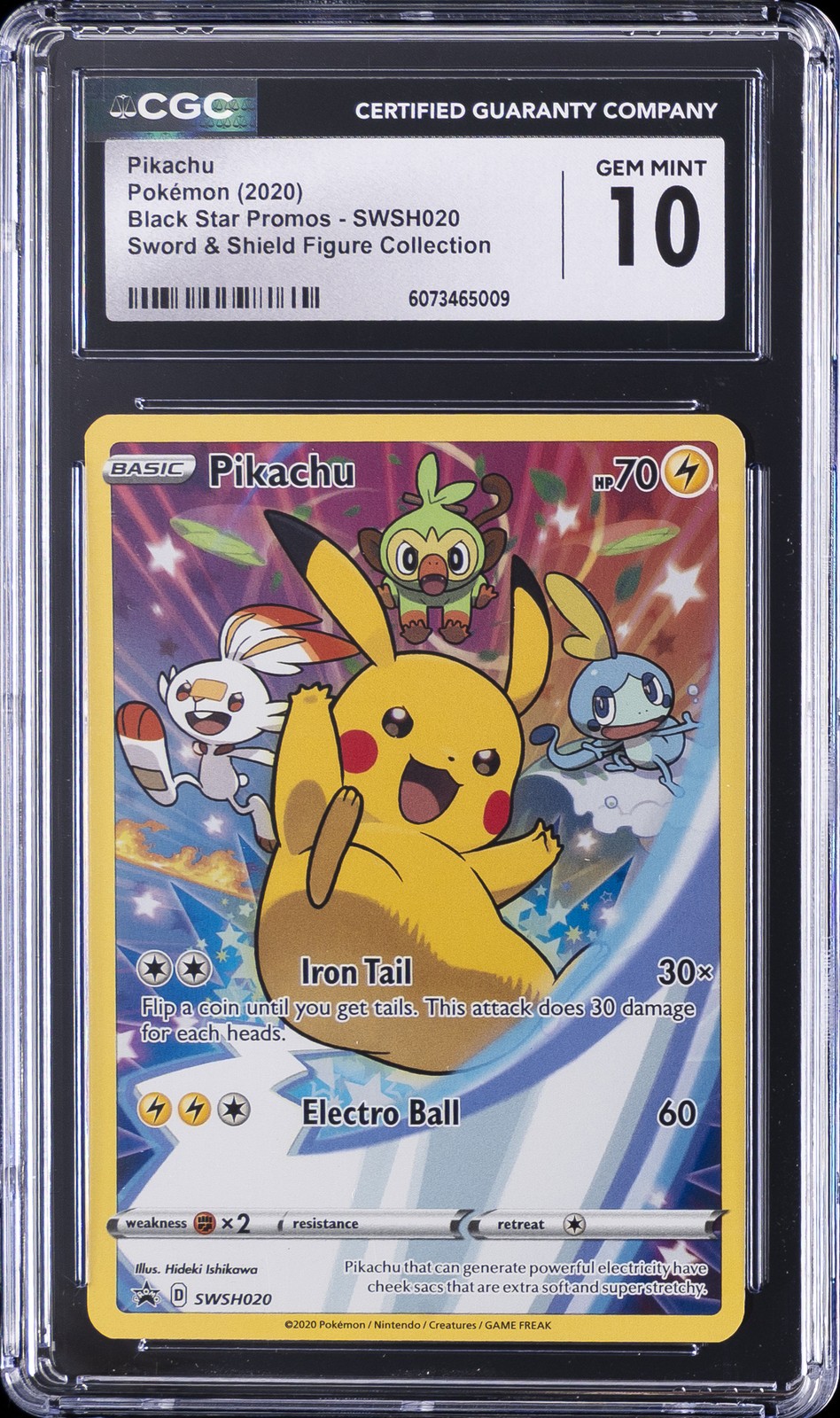 2020 POKÉMON BLACK STAR PROMOS #SWSH020 PIKACHU CGC 10 GEM MINT