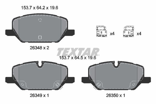Kit plaquettes de frein TEXTAR 2634802 anti-bruit et haute friction pour OPEL 84782067