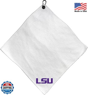 Team Golf NCAA Microfiber Towel 15x15 White with Carabiner