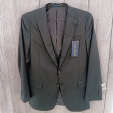 Stafford Blazer Mens 44 Long Black Classic Fit Stretch Wool Blend Coolmax Jacket