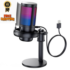 Gaming Microphone for PC: USB Mic Podcasts Videos With Stand, ME6-C