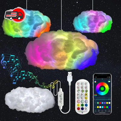39.3'' 3D Thunder Cloud LED Light APP & Remote Control Color Changing Lamp Decor