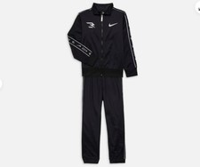 Nike Dri Fit Boys tracksuit 2pc Tricot set Jacket pants Set Size S Black 3Brand