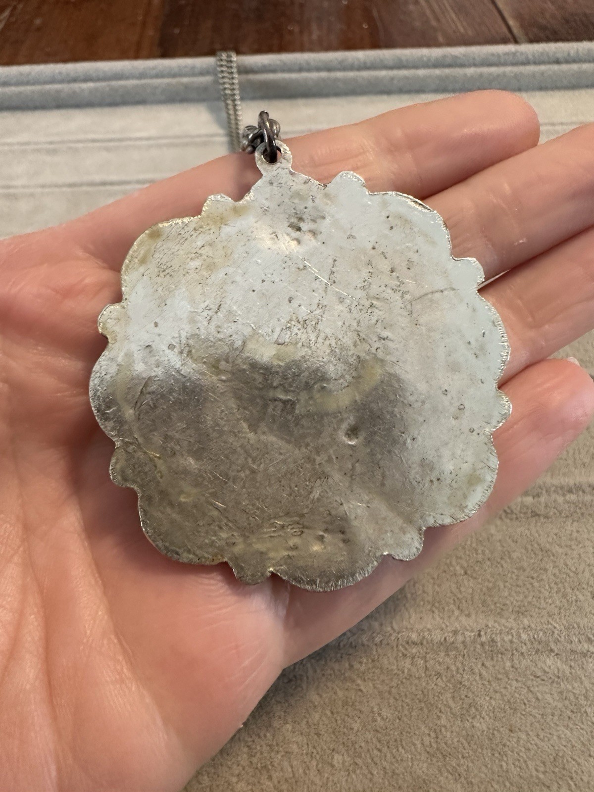 Vtg Multi Gemstone Stone Round Statement Pendant … - image 5