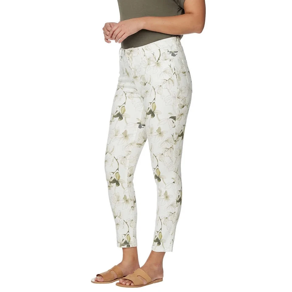 Buffalo Womens Tencel Blend Ankle Pant | White Ivory Floral | Size-12/32 - Image 3 of 4