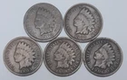 Five Indian Pennies with Five Different Dates--ALL in Good Condition!