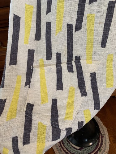 Vintage 1950s Mid Century Yellow & Gray Bark Cloth Maternity Top Medium 38 Bust - Picture 4 of 18