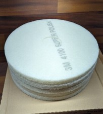 3M White Super Polish Floor Pads 14" 4100 (5 Pack)