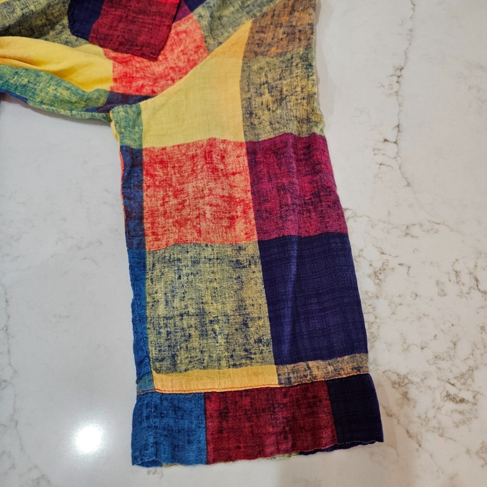 TERRA SJ Apparel Patchwork Multicolor Button Shir… - image 9