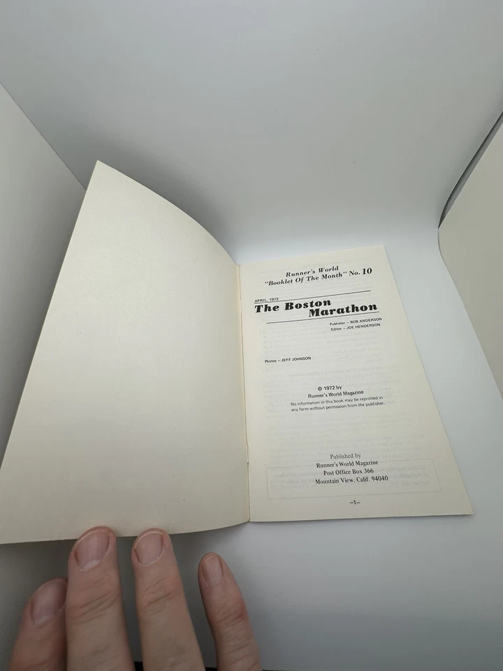 The Boston Marathon 1972 Copyright Runner's World Booklet of the Month #10 — 第 4/4 张图片