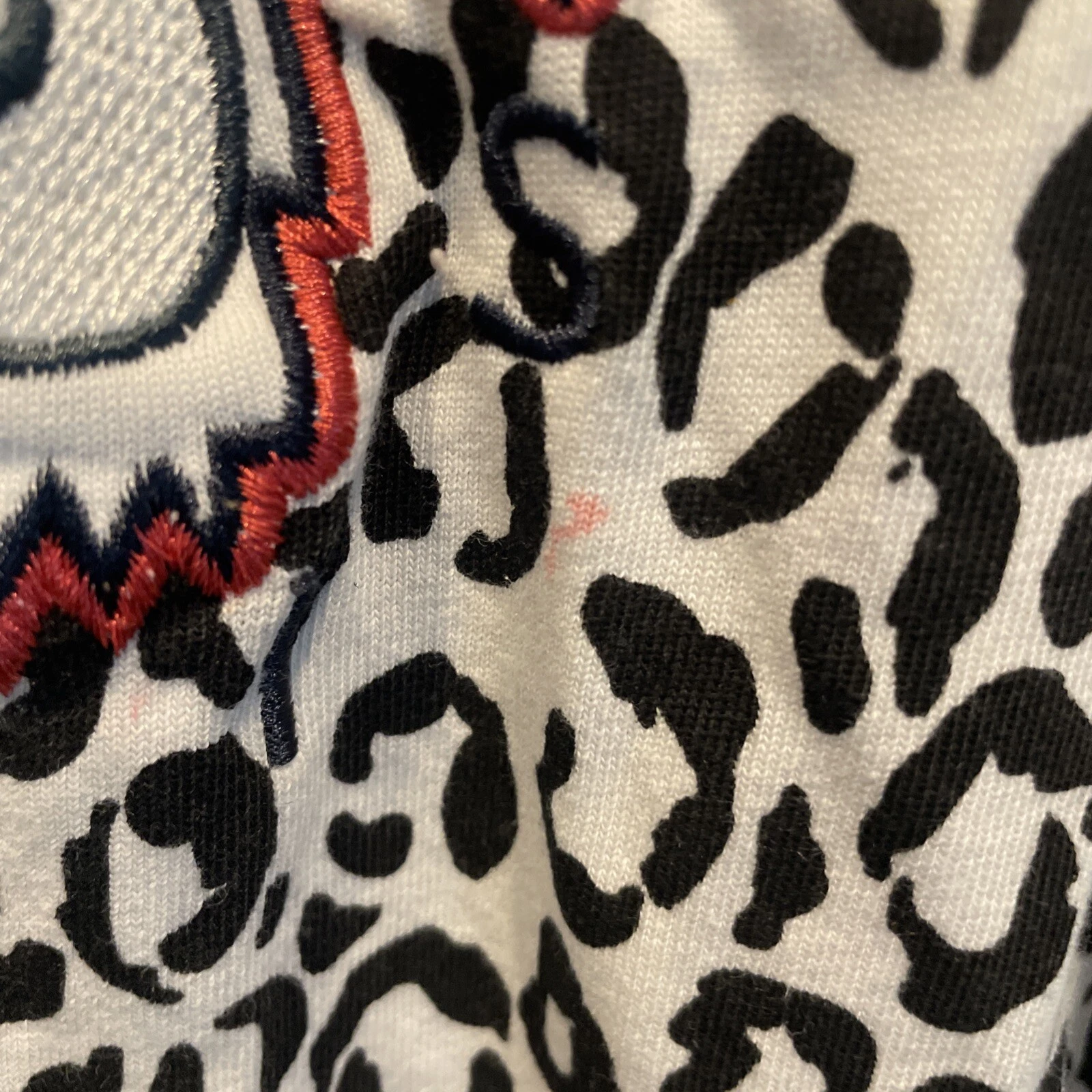 KENZO Vestito Maglione Grafico Bambina 10 Anni Bianco Nero Stampa Animalier Cotone