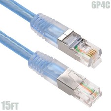 15FT RJ11 6P4C Shielded Telephone Phone Line Cable Cord Modem DSL Internet Fax