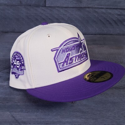 SIZE 1/8 NEW ERA Exclusive Houston Astros Chrome Dome Off White/Purple  Hat Cap