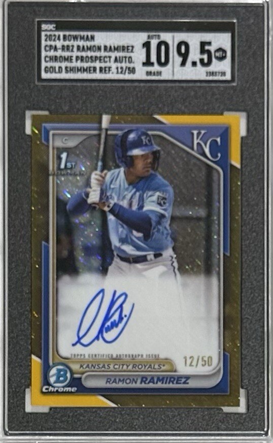 2024 Bowman Chrome Prospect Auto Gold Shimmer #CPA-RRZ Ramon Ramirez /50
