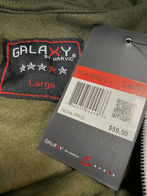 写真 $62 Galaxy By Harvic Men's Green Sweater Full-Zip Fleece Hooded