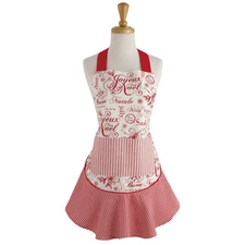 ** Vintage CHRISTMAS Apron ** Ruffle Style !!  Cotton * NWT !!  NEW!   29421