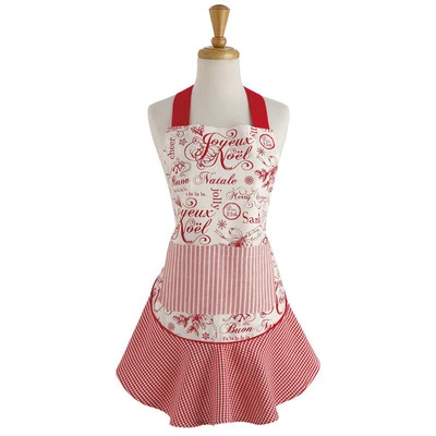 DESIGN IMPORTS ** Vintage CHRISTMAS Apron ** Ruffle Style !! Cotton * NWT !! NEW! 29421