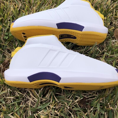 Adidas Crazy 1 Lakers Home Kobe Bryant White Yellow Purple Men s 9.5 Free Ship