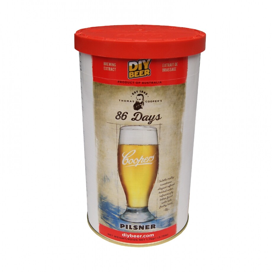 Coopers Home Brew Beer Lager Ingredient Kit - 86 Day Pilsner - 40 Pint - 1.7kg