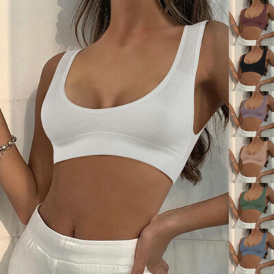 Damen Frauen Pushup Bustier Fitness BH Yoga BH Bra Crop Top Seamless Fitness