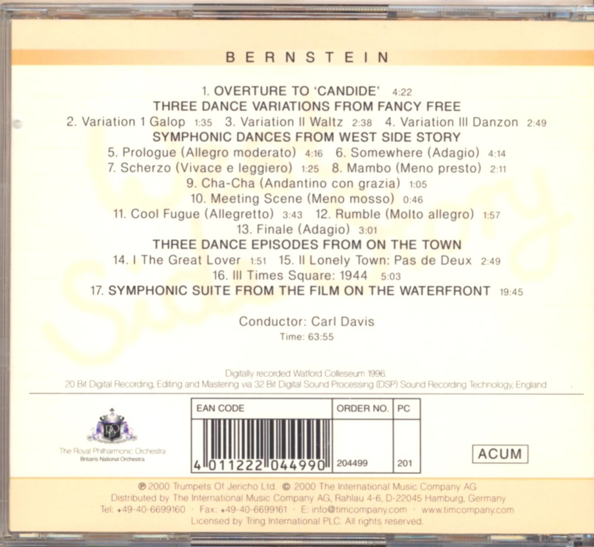 West Side Story, The Royal Philharmonic Orchestra, Carl