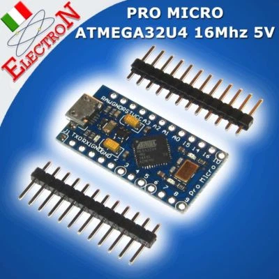 ELECTRON PRO MICRO ATMEGA32U4 16Mhz 5V - Compatibile Arduino Micro / Leonardo - microUSB