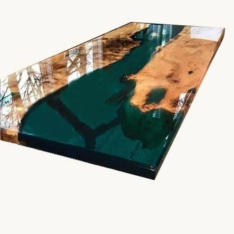 Handcrafted Epoxy Resin River Dining Table. Handcrafted Home Decor Art - Image 3 of 4