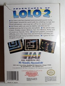 Adventures of Lolo 2 (Nintendo NES) Game In Original Box, Authentic, Tested