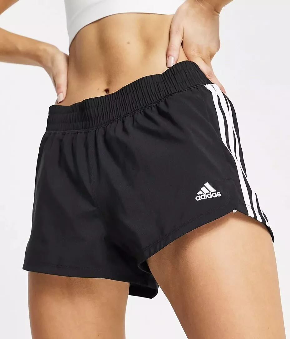 Woman's Shorts adidas Pacer 3-Stripes Woven Shorts Black white