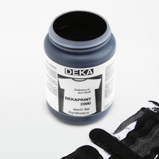 1000ml DEKAPRINT Siebdruckfarbe Schwarz | Farbe f. Siebdruck auf Shirts, Taschen