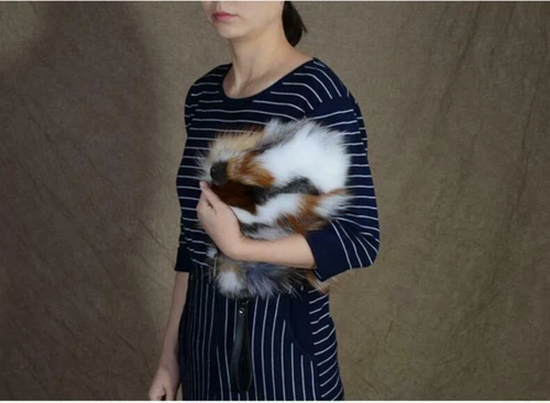 Womens Fashion Real Fur Leather Purse Shoulder Strap Chain Handbag Bag - Picture 13 of 17