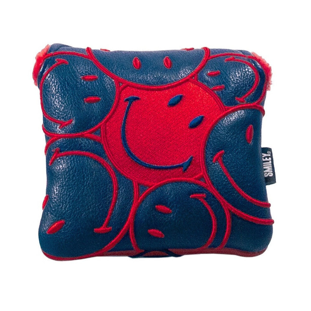 Smiley Originals Stacked Mallet Putter Headcover Navy Novelty Golf Plush Lined