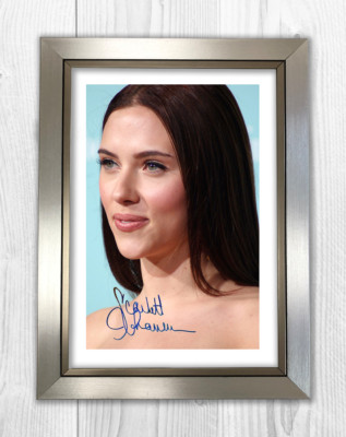 Scarlett Johansson (3) A4 signed photograph poster. Choice of frame.