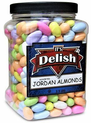 Assorted Jordan Almonds by Its Delish, 3.5 lbs Jumbo Container | Pastel Colors