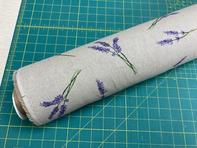 Lavendel Leinenoptik Stoff Englischer Garten Lila Blume Baumwolle - Reich Wohndeko