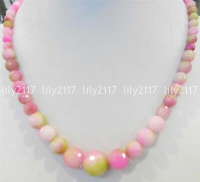 Natural 6-14mm Multicolor Round Beads Gemstone Necklace 18" AAA