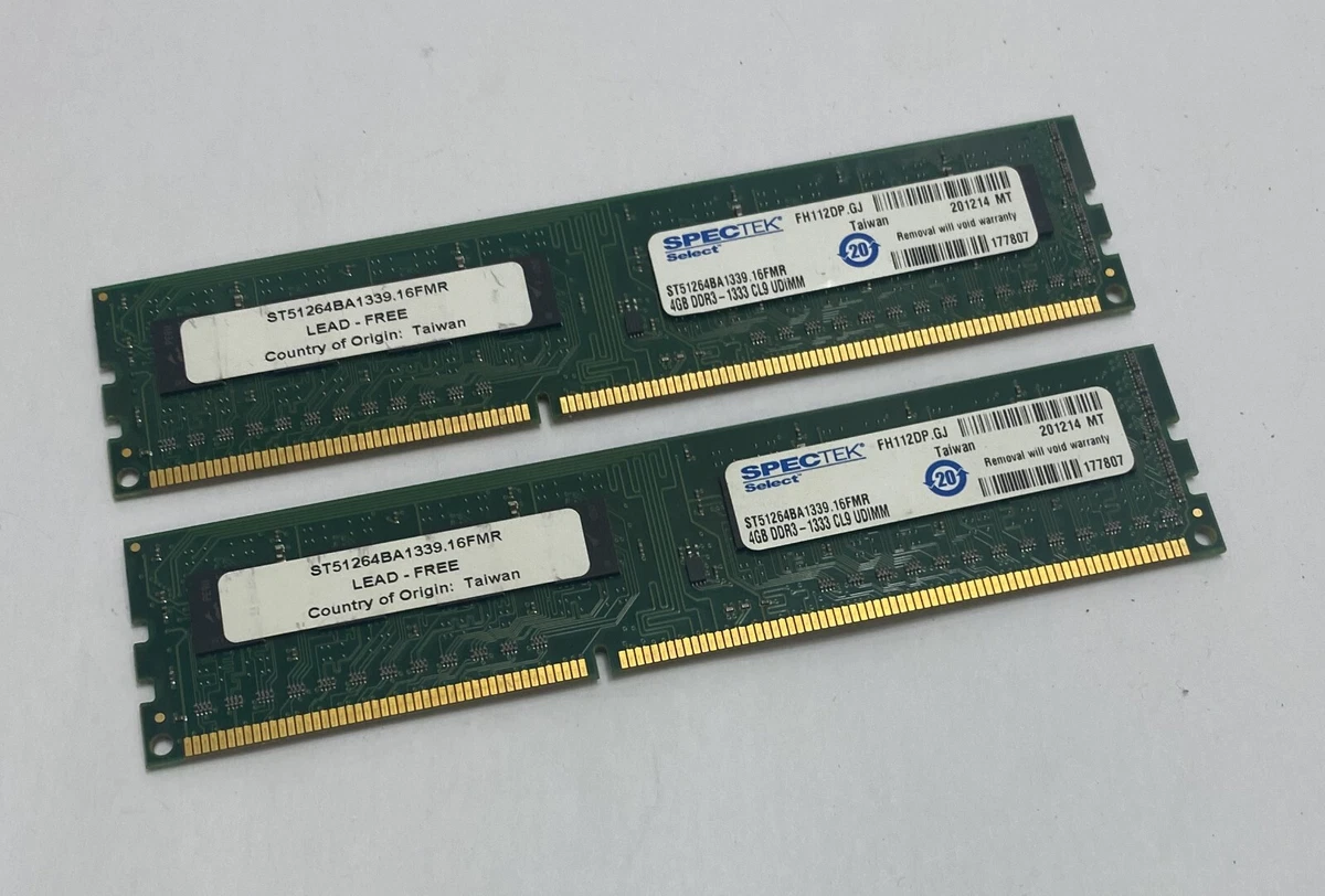 8 GB De RAM DDR3 Kit (2X4GB) PC3-10600 1333MHz UDIMM 2RX8 1.5V CL9 Mémoire RAM Pour Système - Foto 10