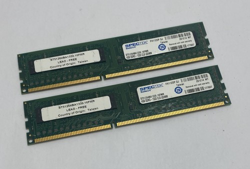 8GB Kit (2 x 4GB) Spectek ST51264BA1339.16FMR PC3-10600U DDR3 Computer Arbeitsspeicher