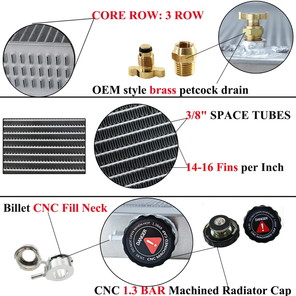 3Row Radiator Shroud Fan Relay For 1957-1959 1958 Ford Fairlane Galaxie Skyliner - Image 3 of 4